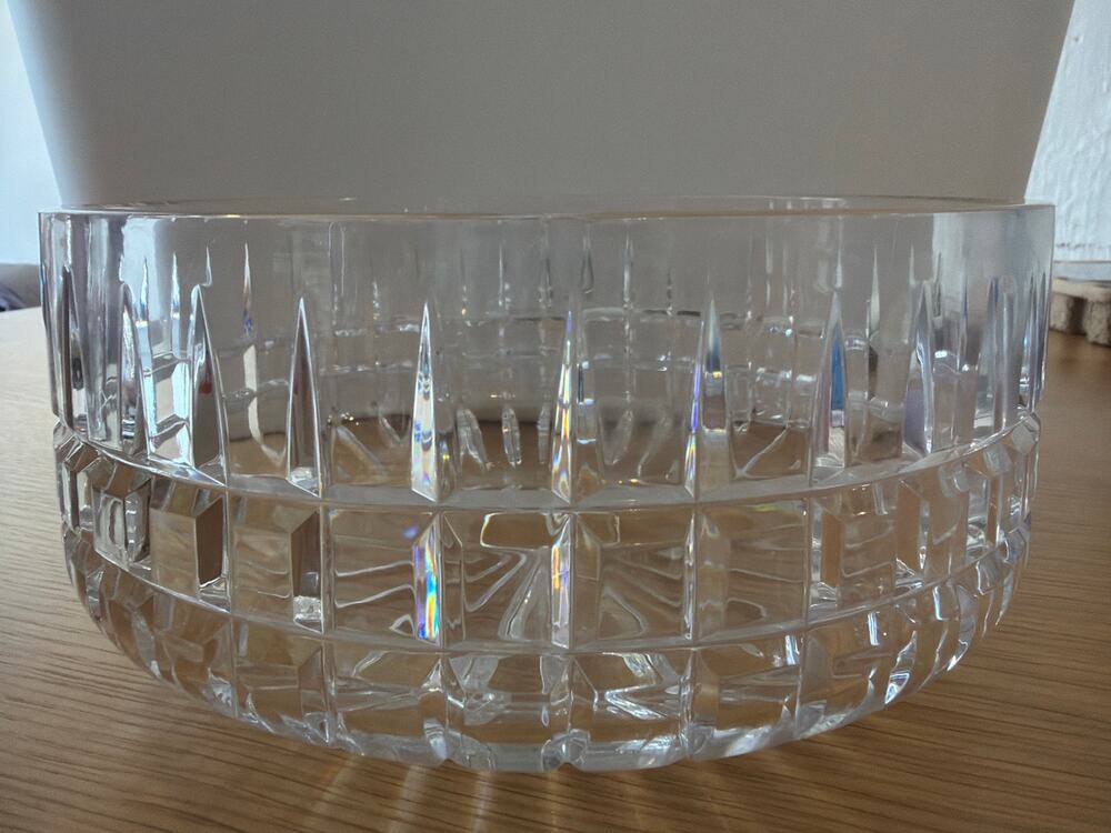 CESKA Solitair Service Salad Bowl Cut Lead Crystal, 8 1/2" Czechia
